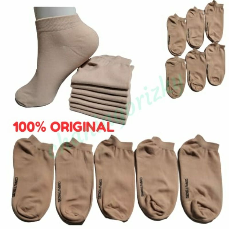 KAOS KAKI ANKLE/INVISIBLE KAOS KAKI PENDEK SEMATA KAKI CREM WANITA