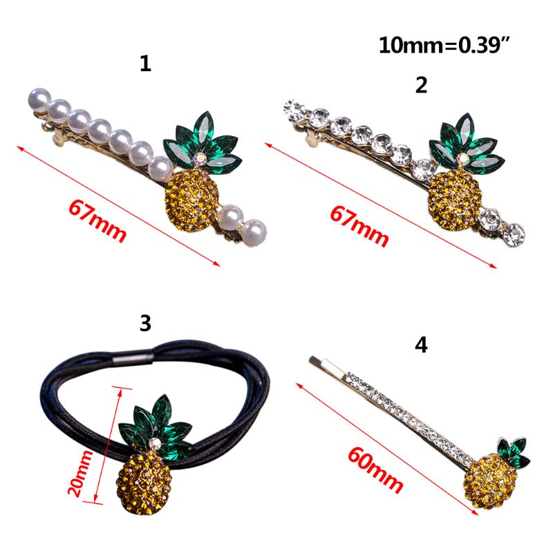 Siy Jepit Rambut Bentuk Nanas Dengan Berlian Imitasi Untuk Wanita