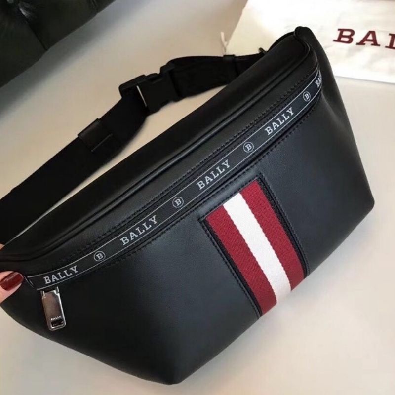 BALLY Hakab Leather Black Waist Bum Bag tas selempang ORIGINAL FO ORI AUTHENTIC