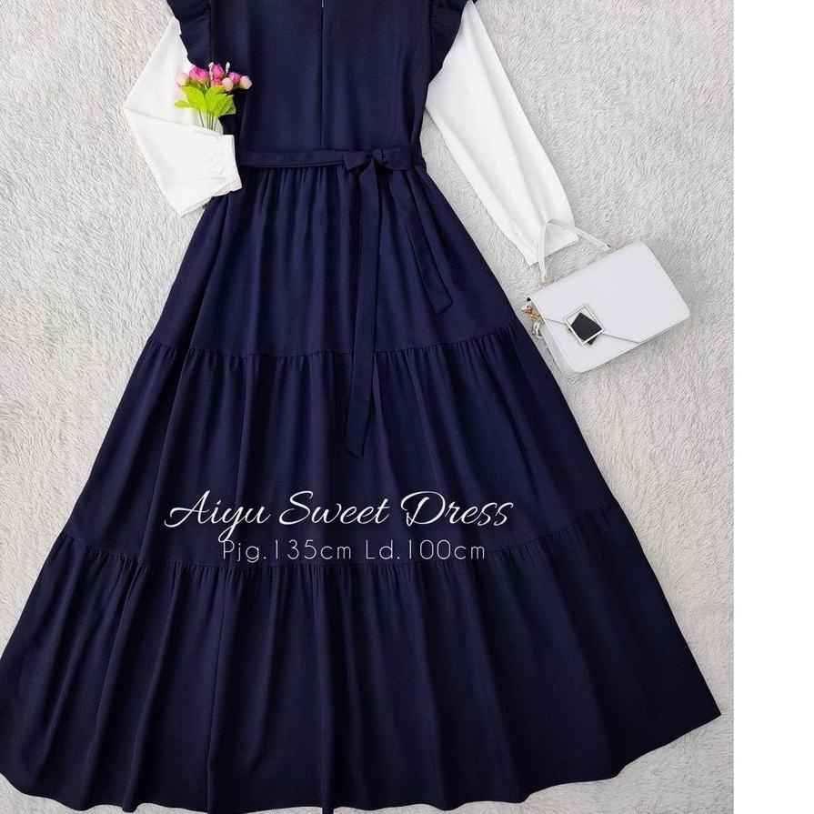 [NEW DRESS] Aiyu Sweet / Gamis Polos Remaja - Dewasa / Korean Style Busui FREE BELT ✔