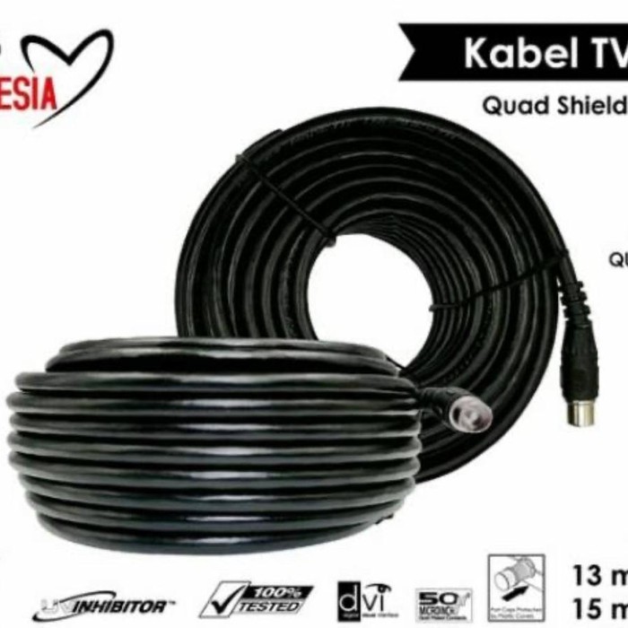 Kabel antena 13meter &amp; 18meter 5C danl Colokan Jack Antena - 13 meter