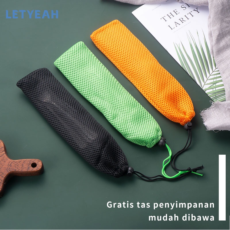 letyeah garpu makan stainless 1 set isi 3pcs / tas penyimpanan free