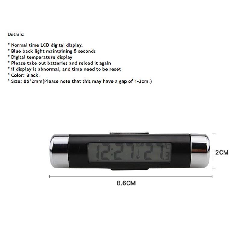 Trend-JAM DIGITAL DASHBOARD MOBIL TERMOMETER SUHU AC DENGAN LAMPU