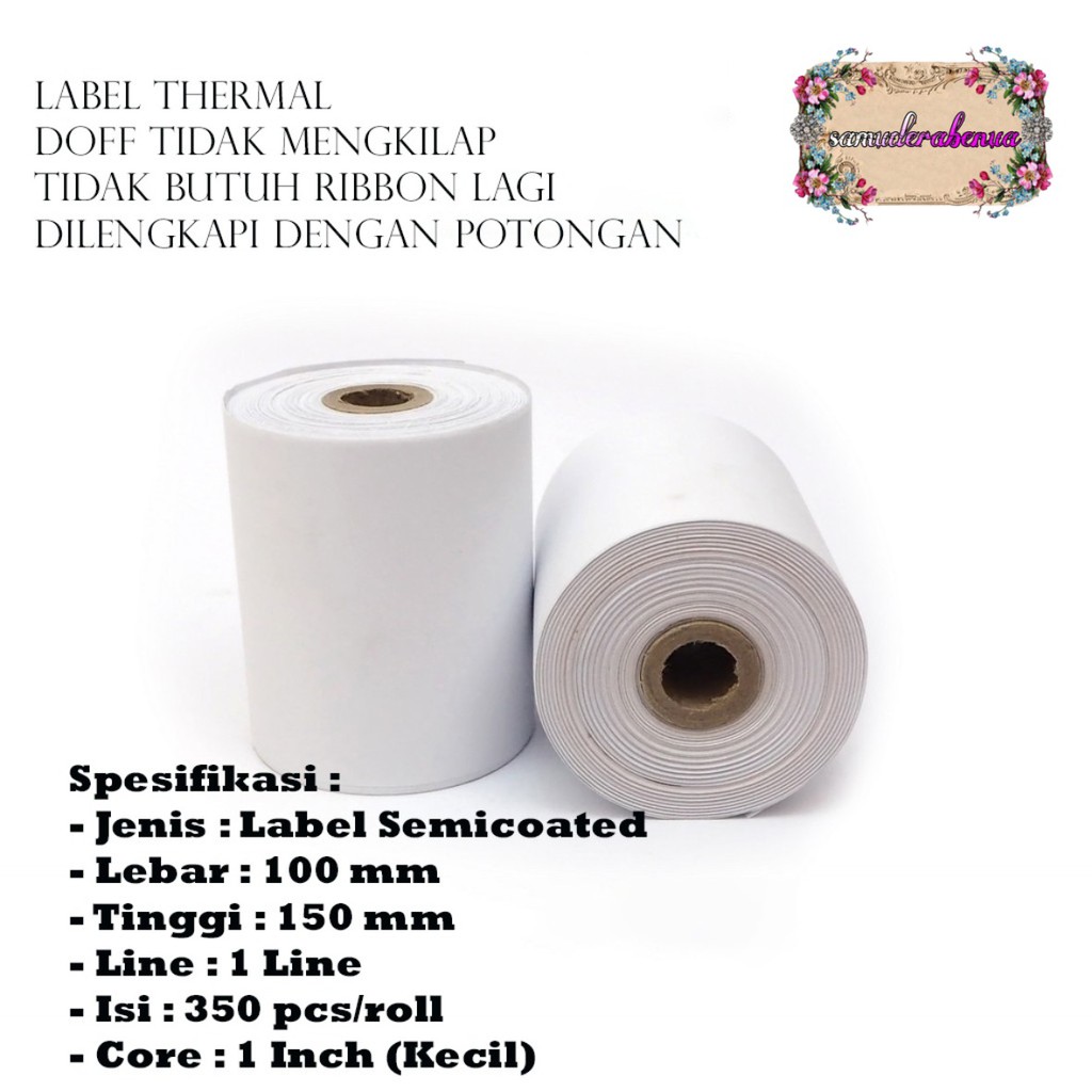 Kertas resi Label Sticker Direct Thermal A6 10x15cm 100x150mm Barcode Stiker Termal jnt jne shopee SB1210