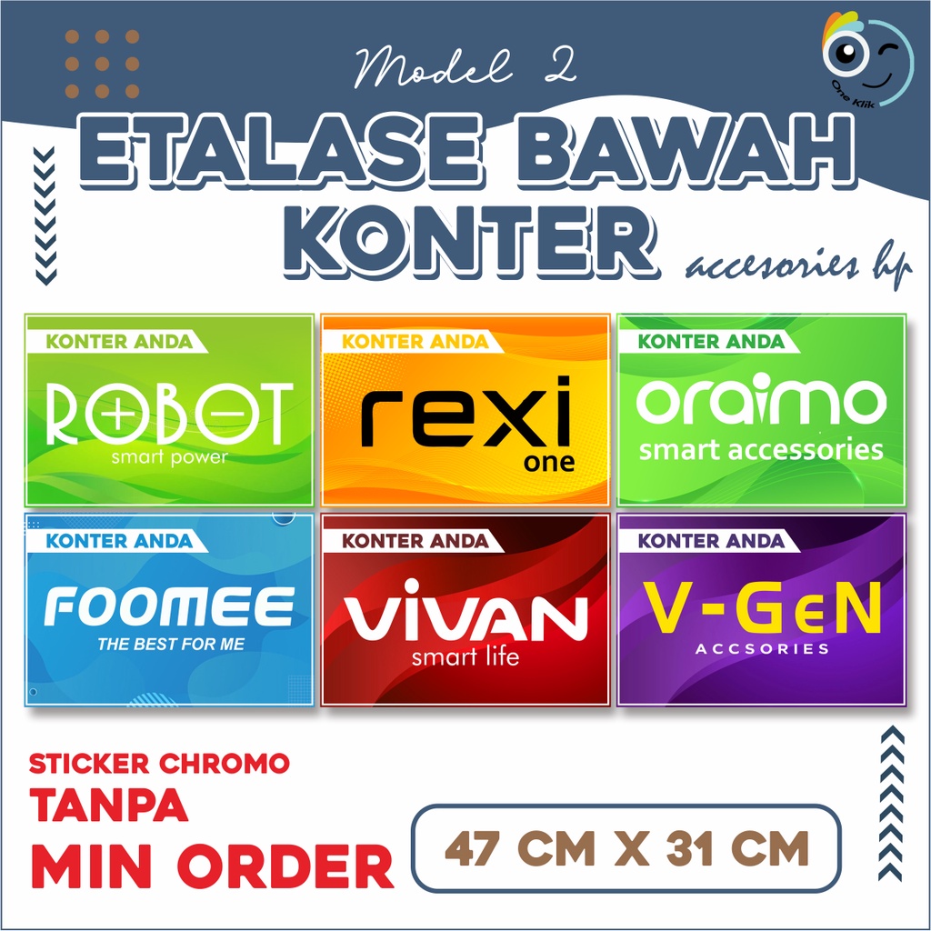 Stiker Etalase Konter Bagian Bawah Model Aksesories HP / Stiker Hiasan Etalase Konter -ONEKLIK.1