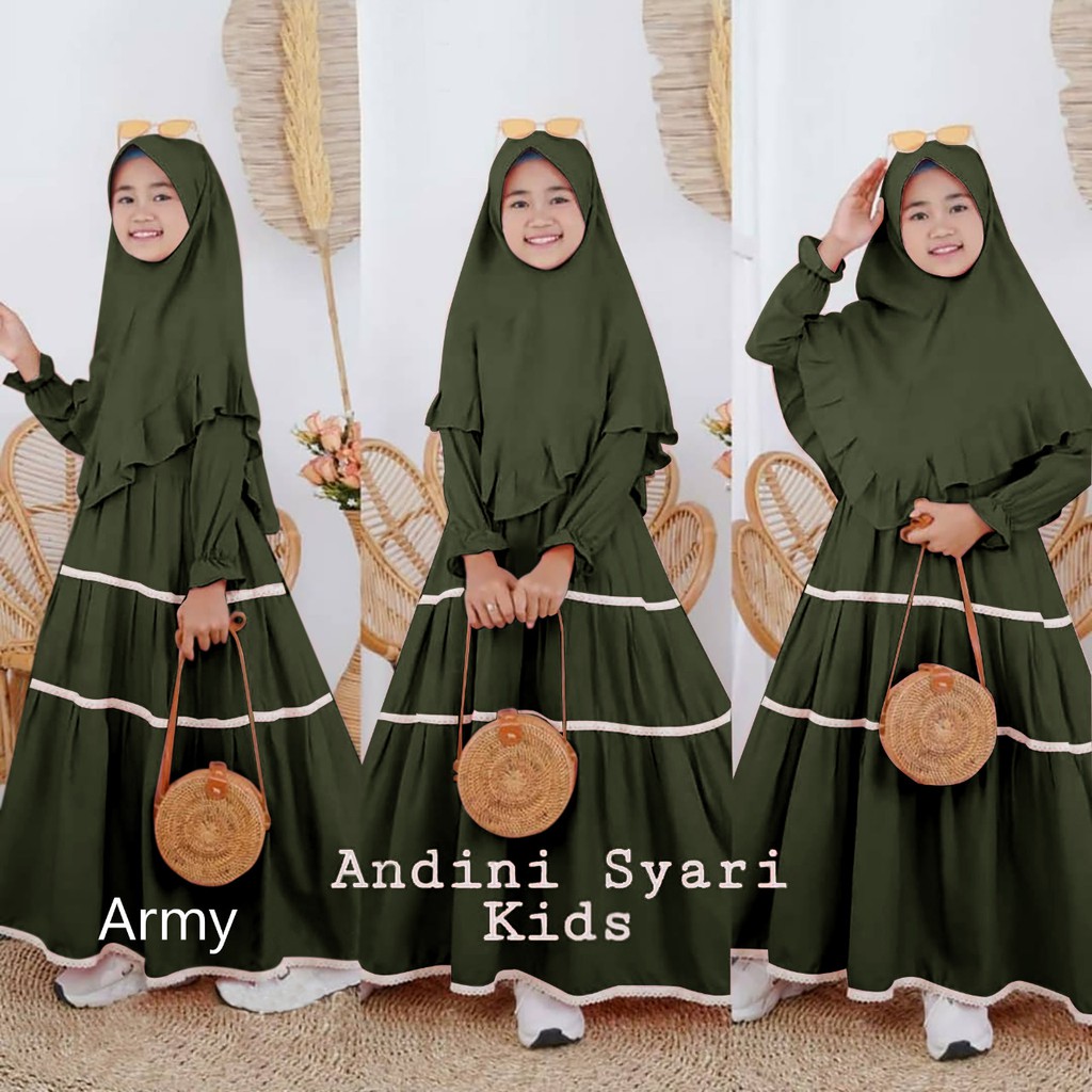 PAKAIAN MUSLIM ANAK PEREMPUAN GAMIS SYARI ANDINI KID DMR