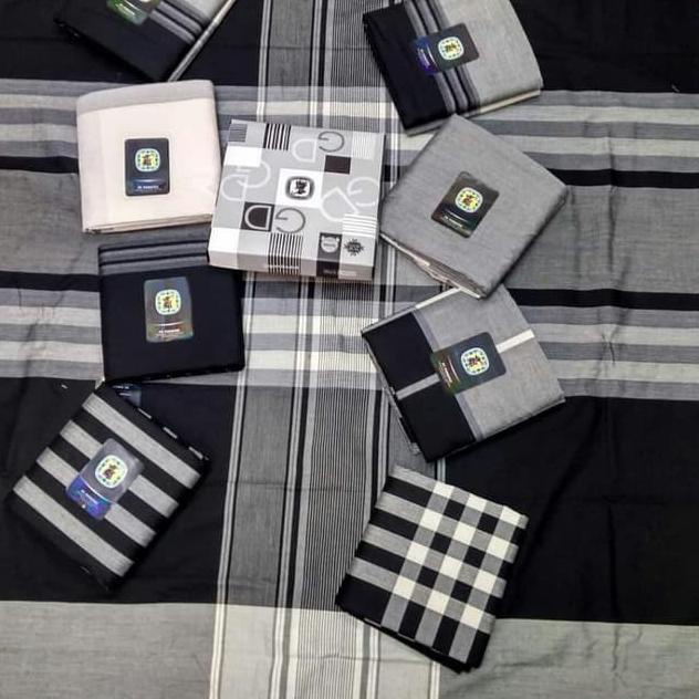 ➯ Sarung GAJAH DUDUK Aneka Motif - Kain Sarung Tenun Pria Dewasa Laki Cowok Sholat Cap Hitam Putih W