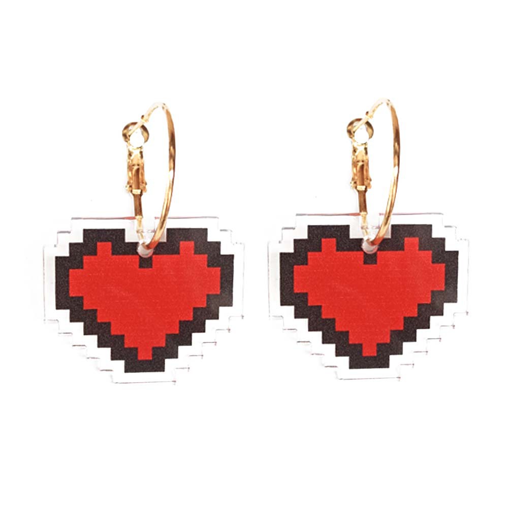 EA014 Anting Hoops Love 3D