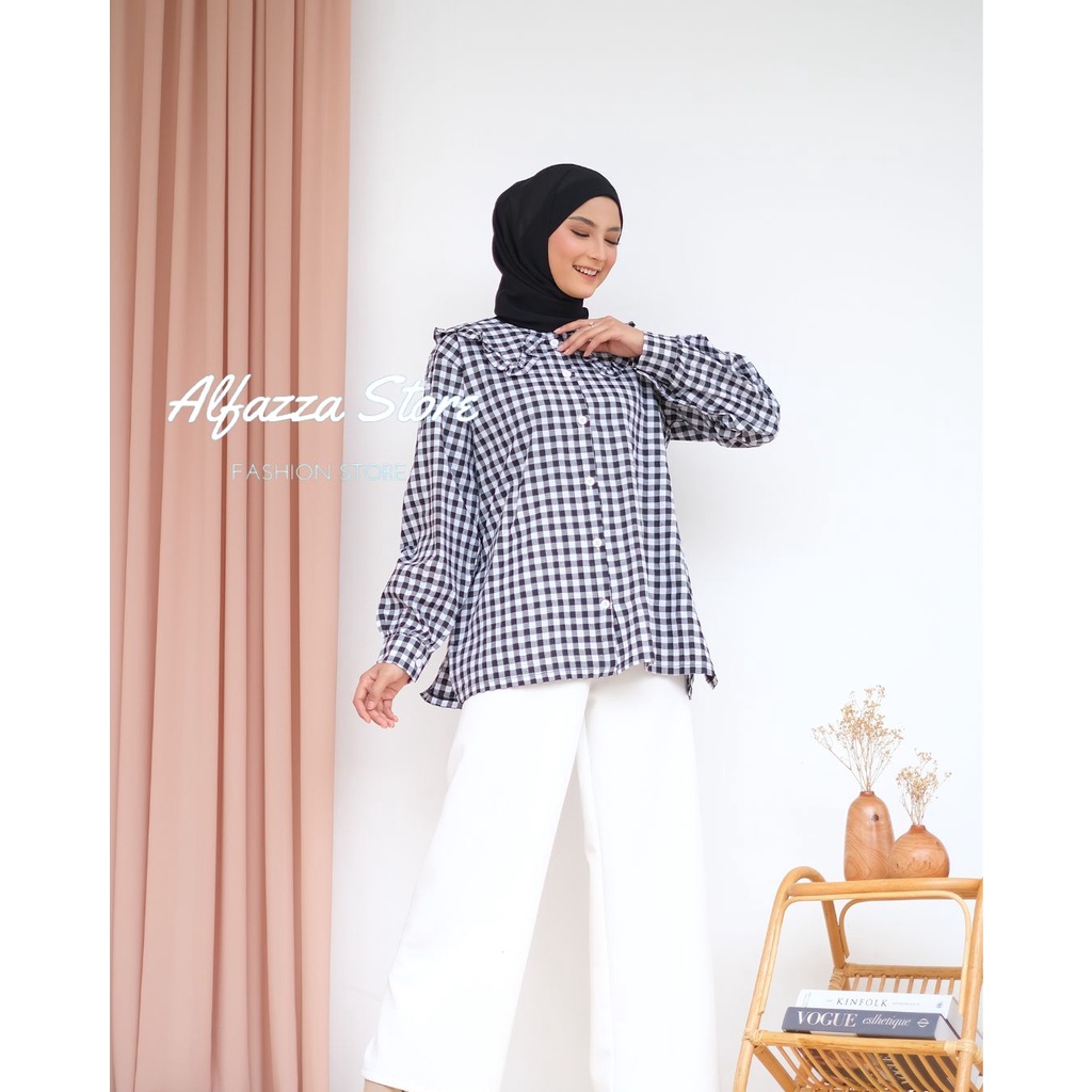 ALFAZZA STORE - SITA TOP / KEMEJA ATASAN BLOUSE WANITA - BIGSIZE FIT TO XL - KATUN PREMIUM - TERMURAH - BIGSIZE