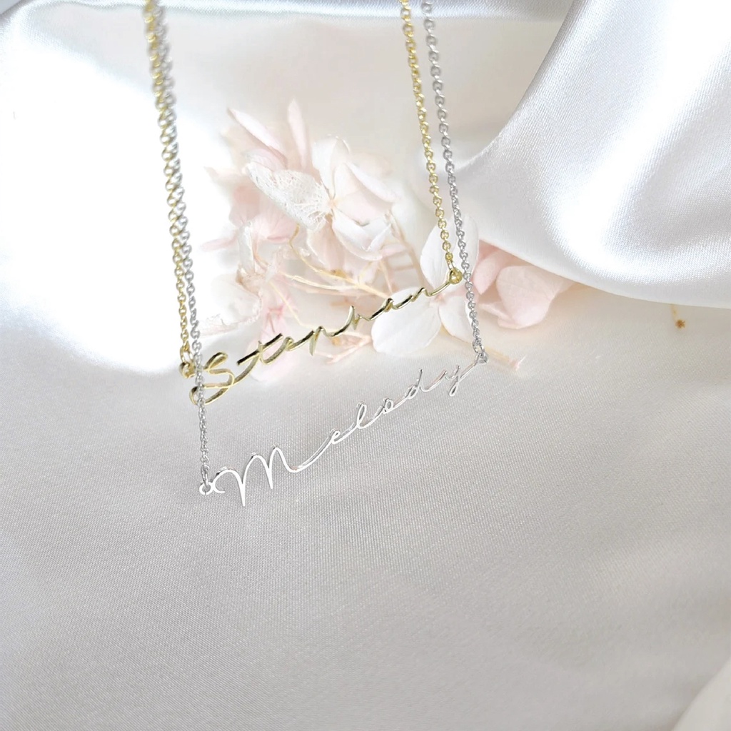 Kalung Nama Simple Model Terbaru Gold