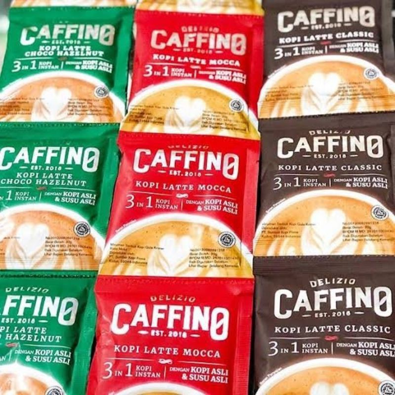 

CAFFINO DELIZIO KOPI SACHET CLASSIC, HAZELNUT, MOCCA