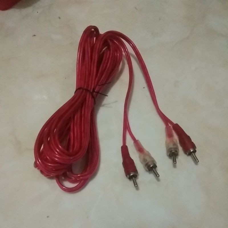 Kabel Audio mobil RCA 2x2 Panjang 4,5 meter