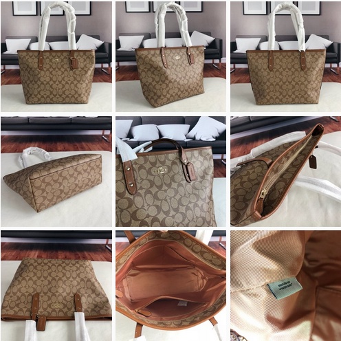 [Instant/Same Day] Coach 58292 Canvas leather tote bag for ladies with one shoulder bag  gwd