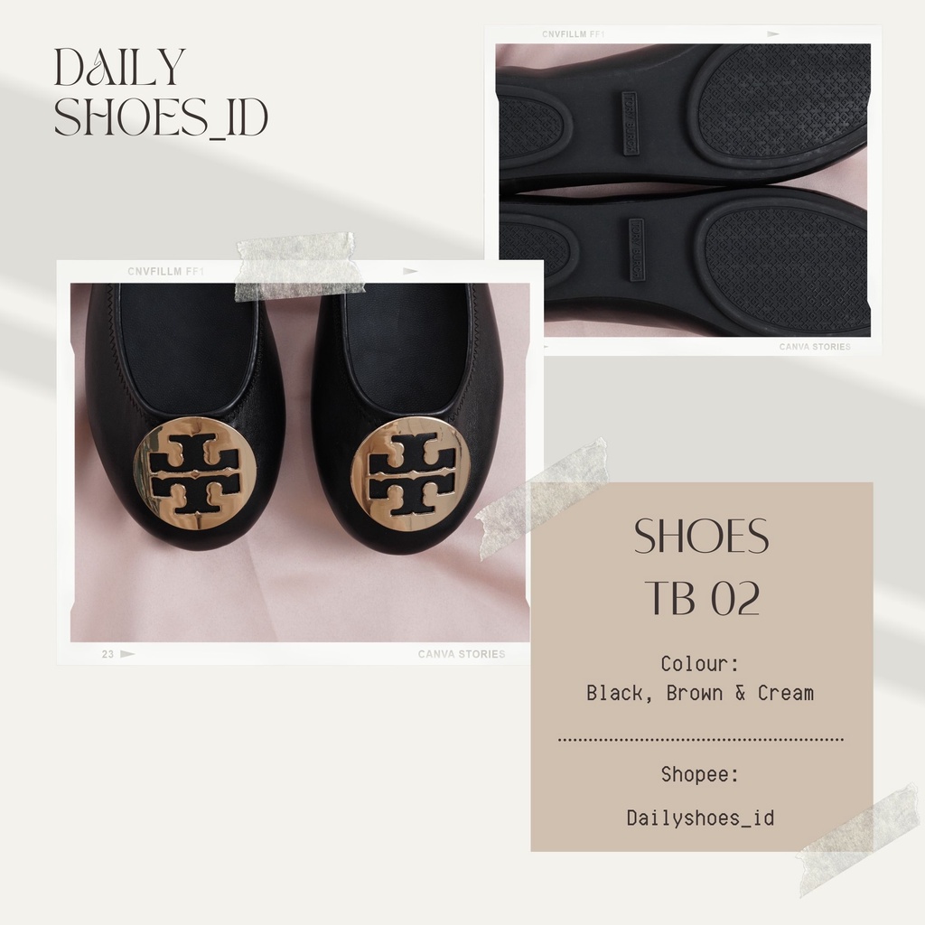 Sepatu T 02 / Sandal Selop Flat Shoes Wanita Kualitas Premium Murah T02 Flat / By Dailyshoes_id