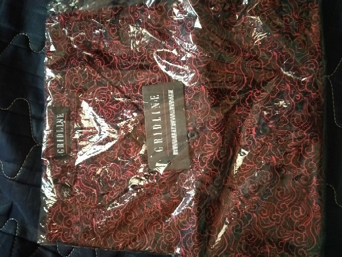 [gridline - R101 White Grey] Kemeja Batik Pria Katun Lengan Pendek Regular Modern