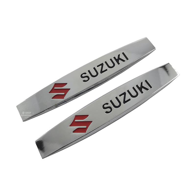 2 x Metal SUZUKI Logo Auto Car Side Decorative Emblem Badge DecalS Sticker for SUZUKI