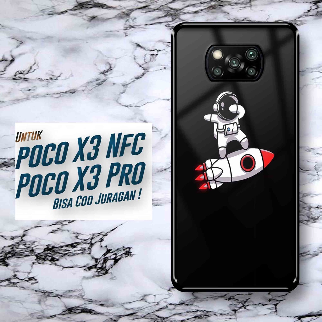 CA Case Hardcase Xiaomi POCO X3 X3 PRO X3 NFC Glossy Motif Nasa Astrocil Unik 2D Case Kilau Softcase