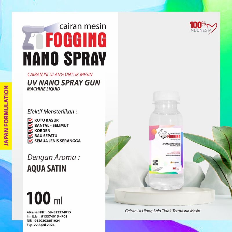 Cairan Mesin Fogging Nano Spray Gun Aroma Wangi 100 ml Free Bubble Wrap