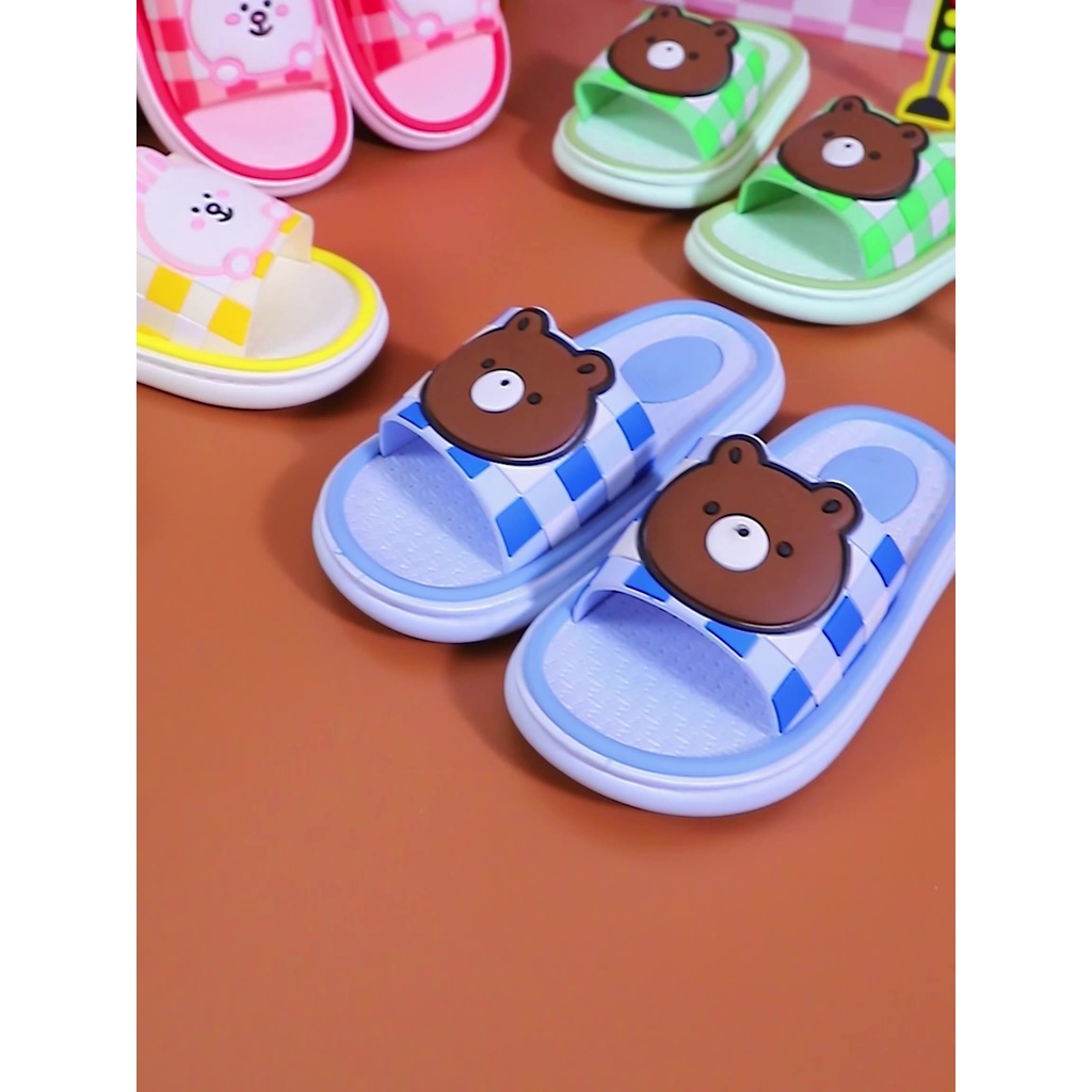 SA-H Sendal / Sandal Anak Eva Lembut Karakter Bear Rabbit Non-slip 0795