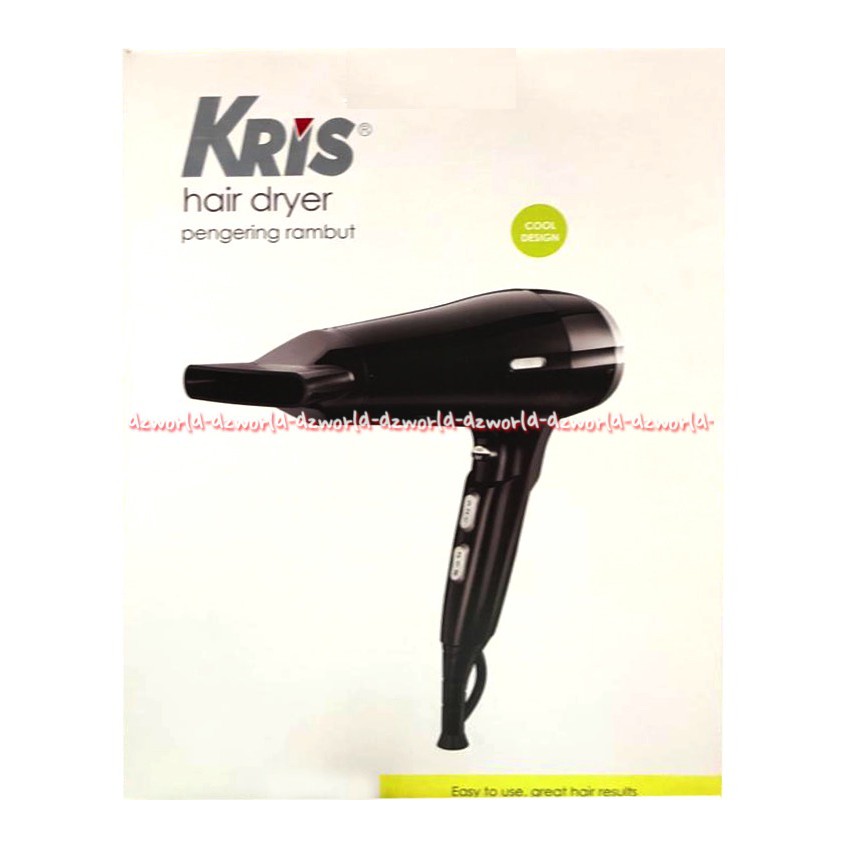 Kris Hair Dryer Hitam Pengering Rambut dengan 3 Pemanasan Menata dan Mengeringkan Rambut Ion Panas Yang Cepat  Krisbow Hairdryer Black