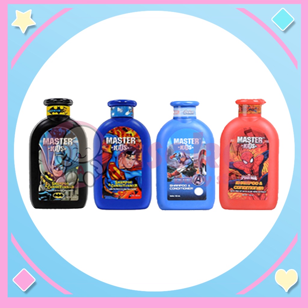 Master Kids Shampoo &amp; Conditioner Super Hero Superman / Batman / Spiderman / Captain America 150ml ASOKA