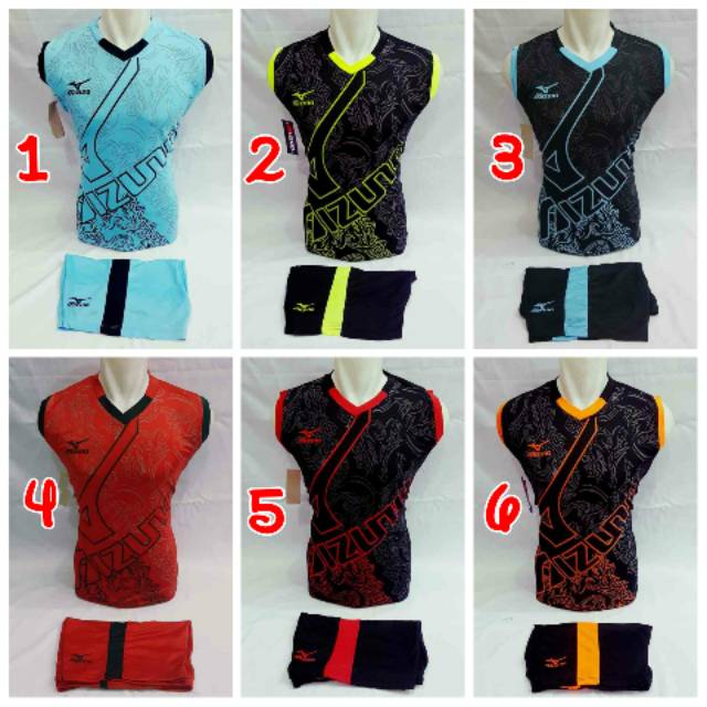 Setelan Team Baju Voli Mizuno Singlet