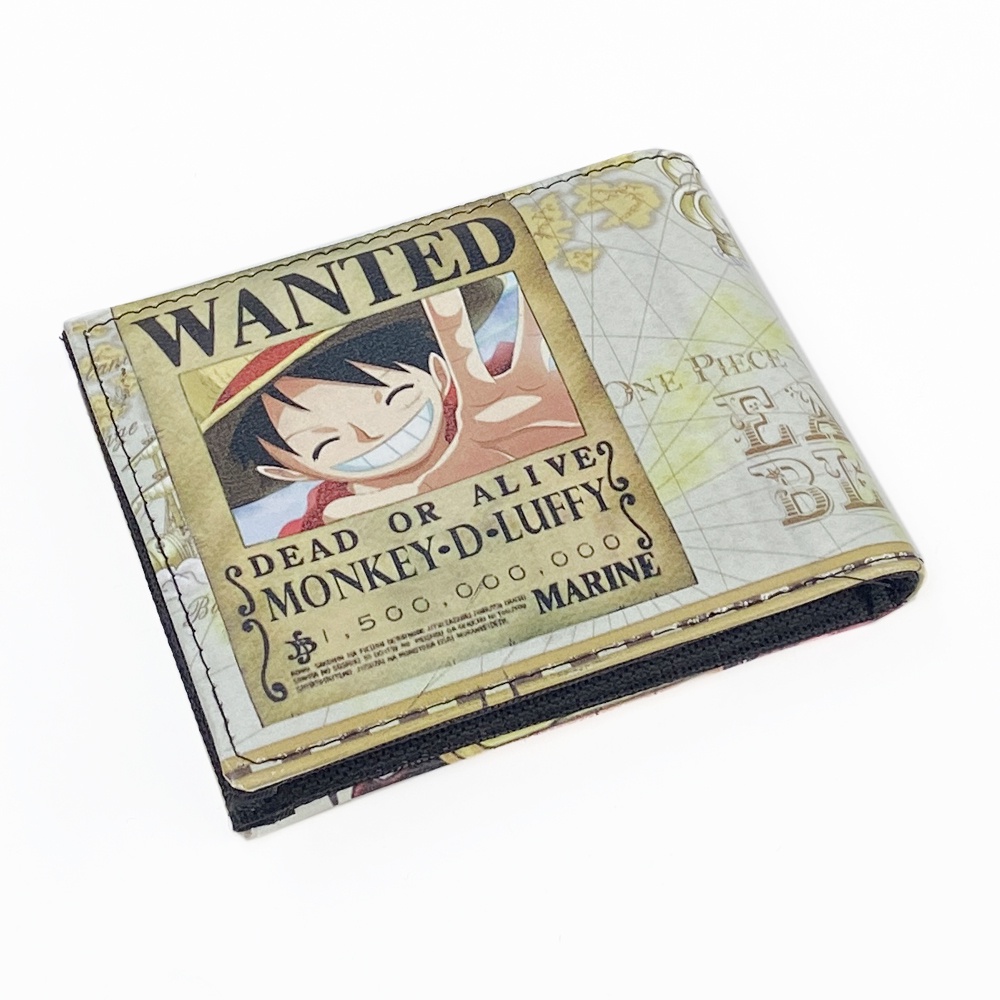 Promo 10 hari !! Dompet Anak Laki Laki Karakter One Piece Luffy LF-902 Dompet Pria Pendek Lipat Dua Dompet Uang Dompet Gambar Manusia Karet + Bonus Box