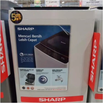 SHARP Mesin Cuci 1 Tabung 7.5 kg Top Loading Quick Wash ES-H758T GY