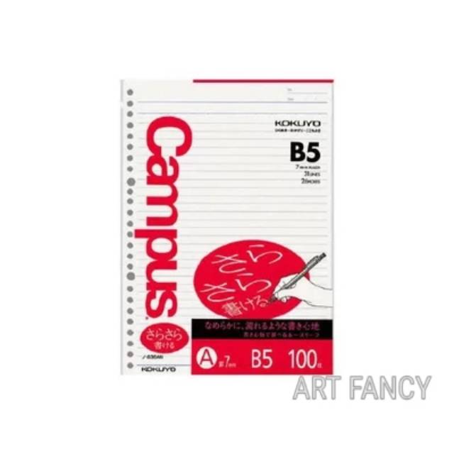 

KOKUYO LOOSE LEAF 100Sheets B5 7MM-31lines-26holes