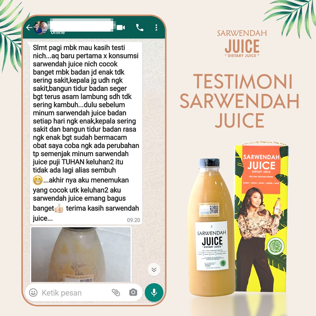 ( 350 ML ) Jus Sarwendah Natural / HERBAL SLIMMING  / Penurun DARAH TINGGI / ASAM URAT / PELANCAR HAID / Jus untuk Promil