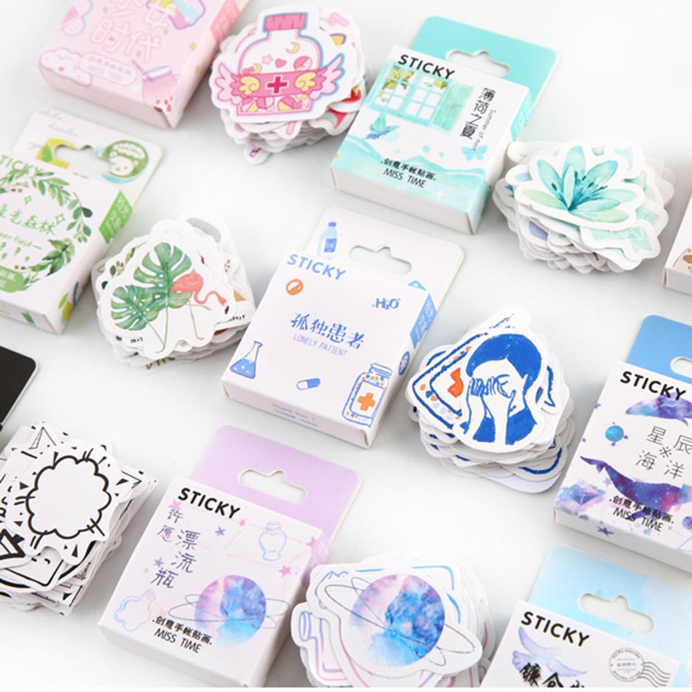 Pineapple 46PCS /Box Girl Series Stiker Stationery Skateboard Koper Tahan Air Stiker Diary Jepang