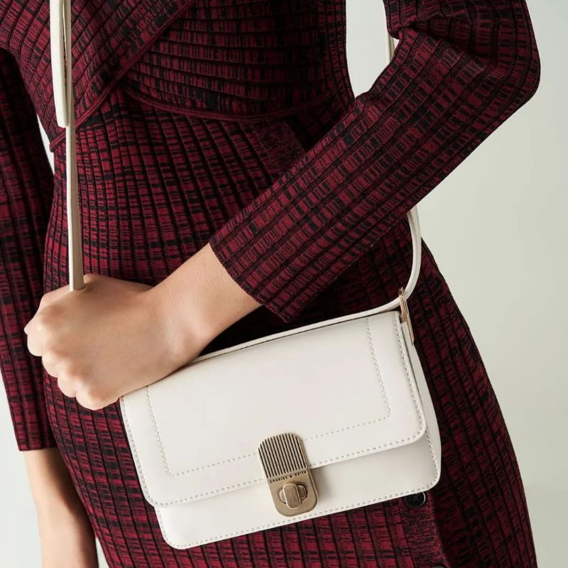 4.4 SALE | CK Enya Front Flap Turn-Lock Shoulder Bag