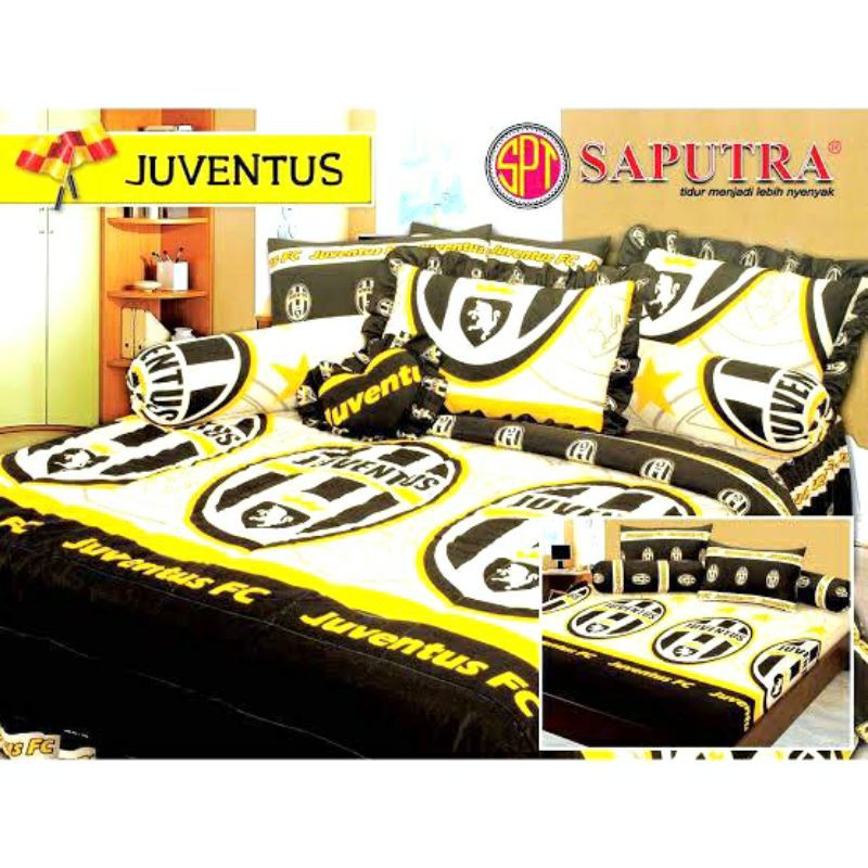 Sprei Saputra Size 180x200x22,5cm Seprei Saputra King Sprei Saputra No.1 Motif Juventus