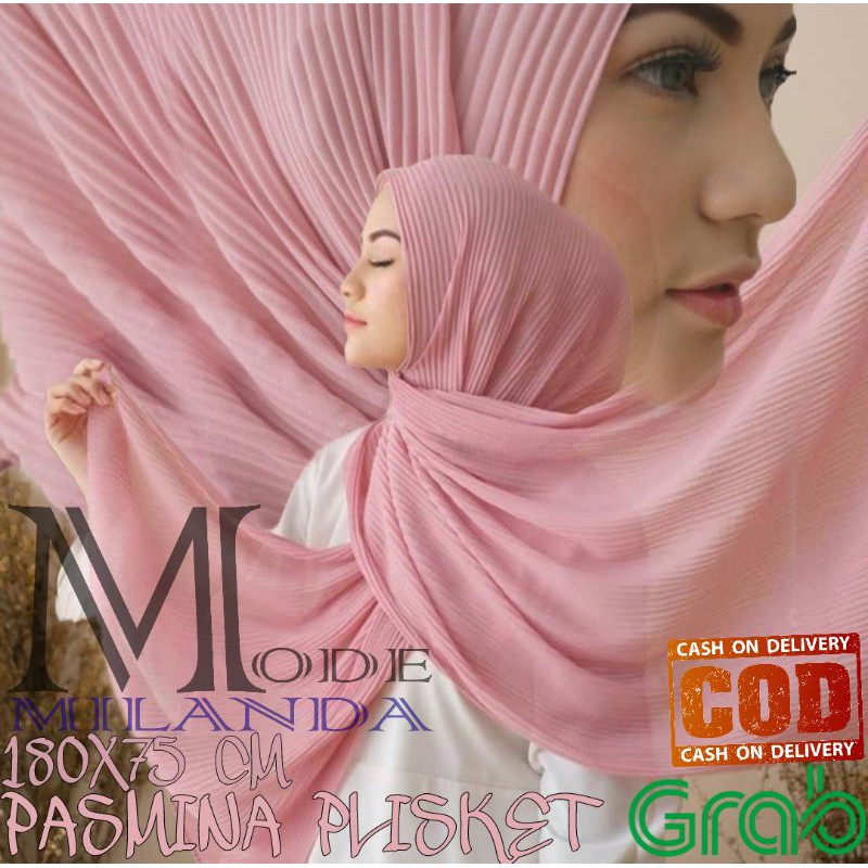 Pashmina Plisket Lidi Full Premium 180X75 CM By Milanda Mode