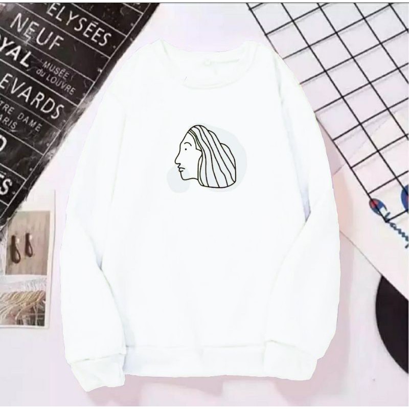 POTRAIT GIRL SWEATER UNISEX TEBAL TERLARIS'