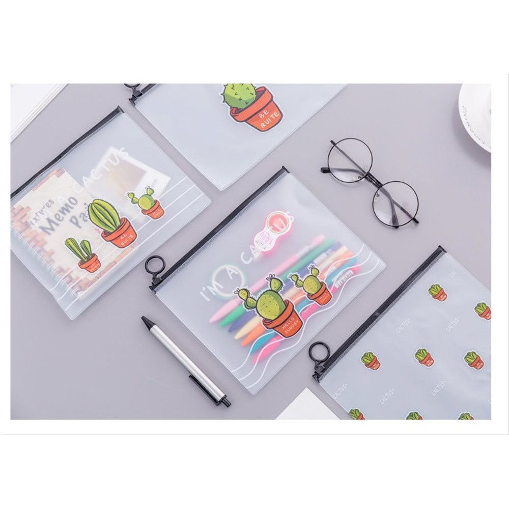 

PF02 Korean Castus PVC Transparant Stationery A5 File Folder - Tempat Pensil - Tempat Kosmetik
