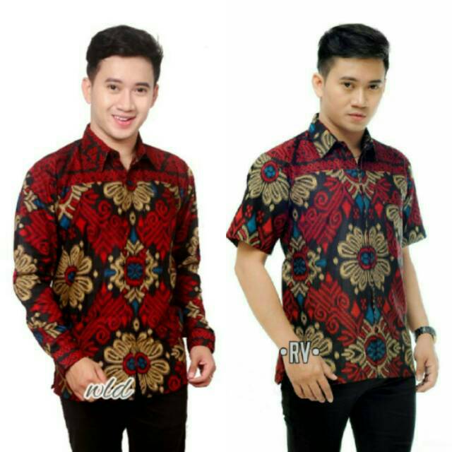 Risna Batik Hrb04 Kemeja Batik Pria Lengan Pendek Katun Primis Premium Halus Adem M L Xl