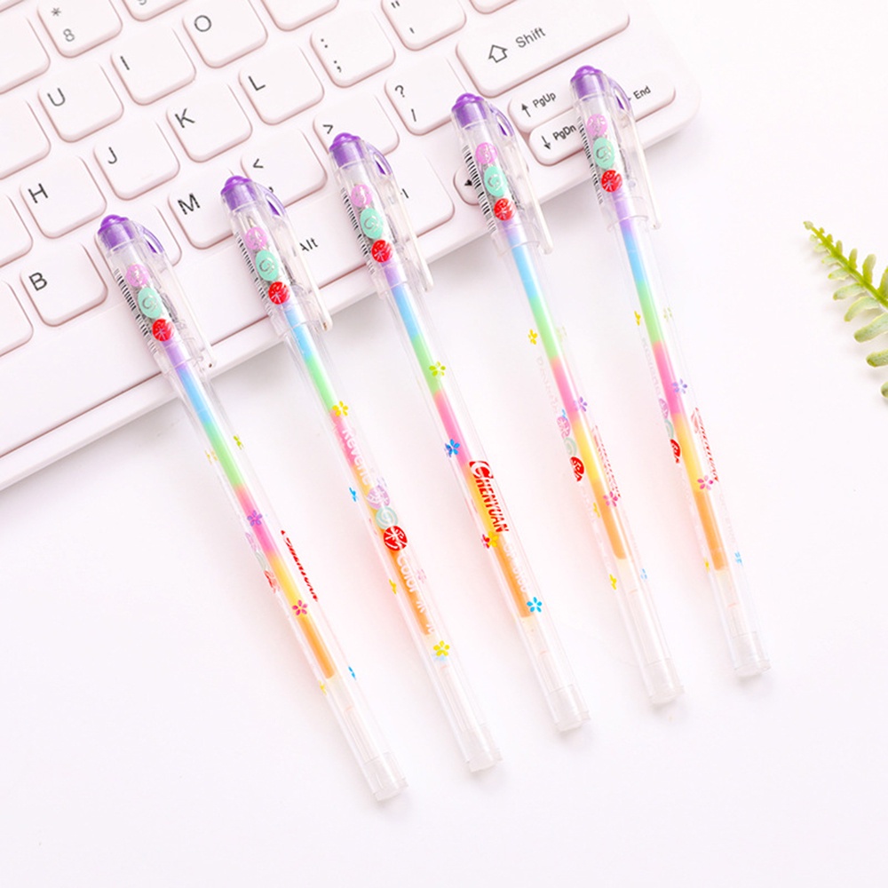 【COD Tangding】1PC 6 In 1 Multi Colors Colorful Gel Pen Chalk Watercolor Pens Marker Scented Rainbow Watercolor Pen