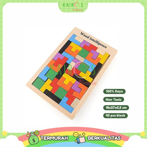 Puzzle Kayu Tetris Mainan Edukasi Balok Kayu Tetris Puzzle Tetris Russian Mainan Edukasi Anak Laki Laki Perempuan