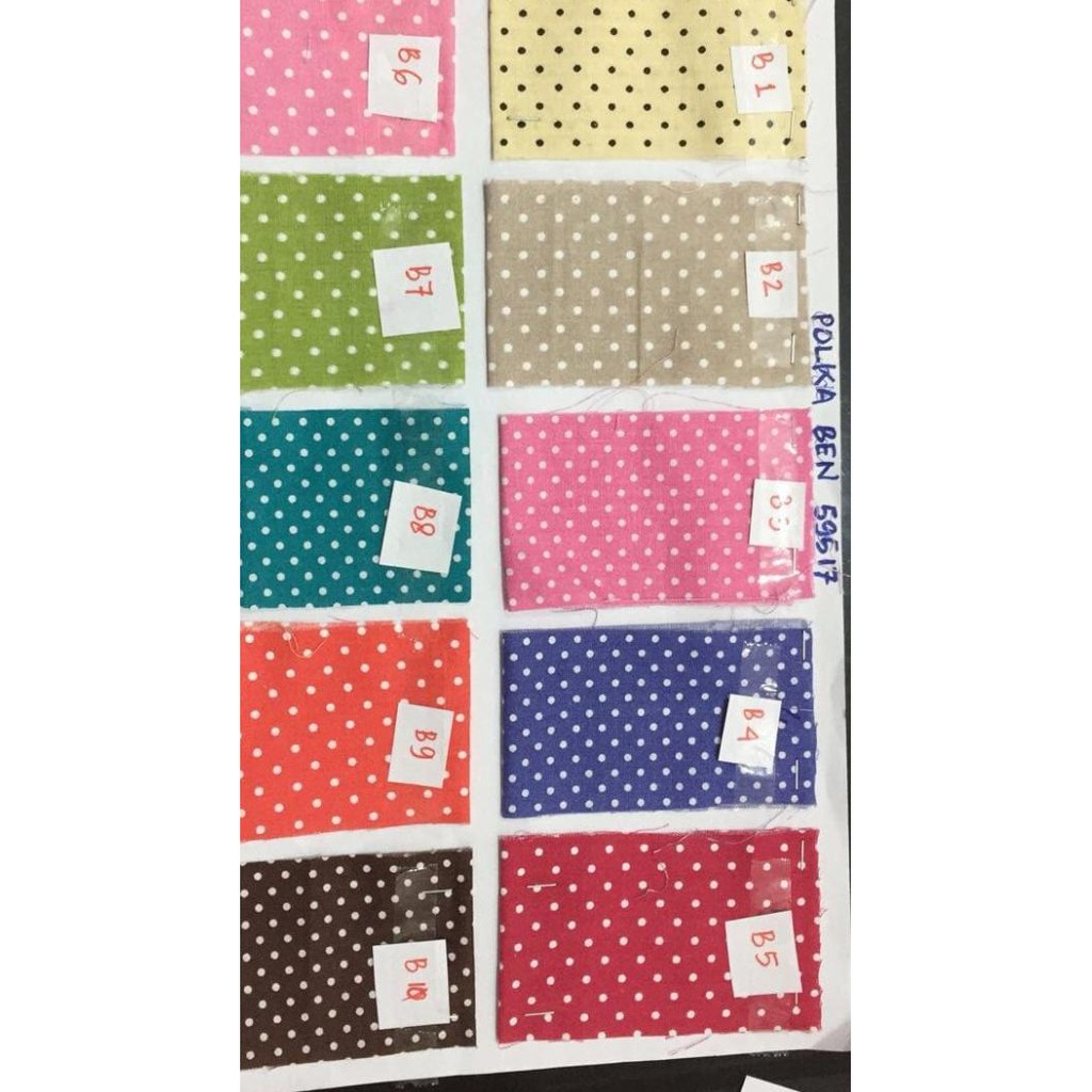 ❉ Kain Katun Premium Polkadot Ben Harga per METER - Hijau ♥