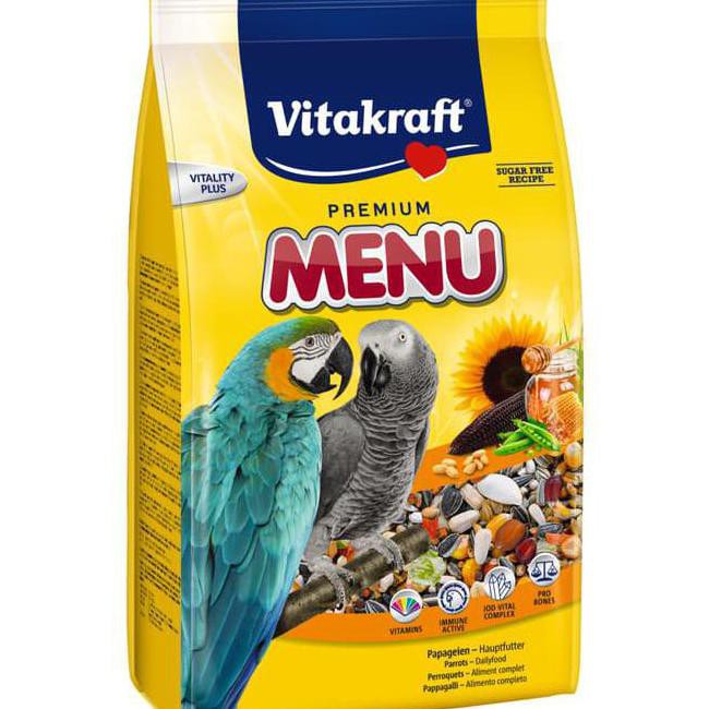 Vitakraft Premium Menu Parrot 3 Kg. Makanan Semua Jenis Burung Parrots --Jajan Store