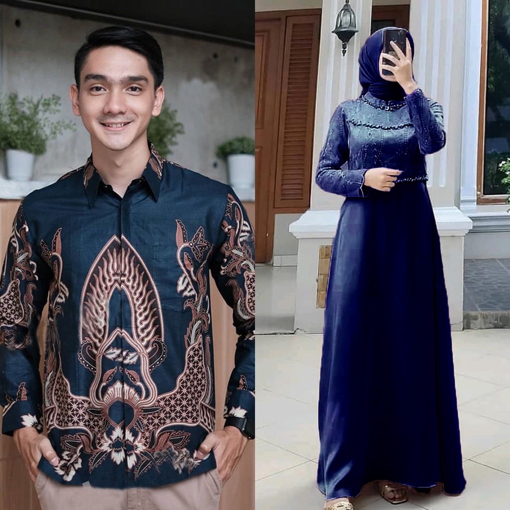 PRODUK TERBARU ! TERLARIS &amp; BISA COD | COUPLE MAXI DRESS BRUKAT OUTFIT KONDANGAN DRESS PESTA KEKININAN COUPLE GAMIS BROKAT BAJU LEBARAN