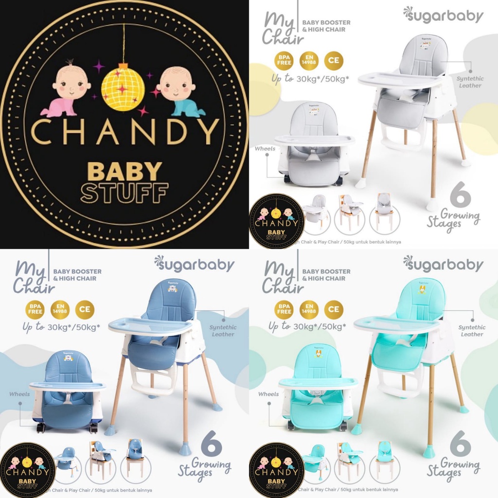 KURSI MAKAN BAYI SUGAR BABY HIGH CHAIR 6 STAGE