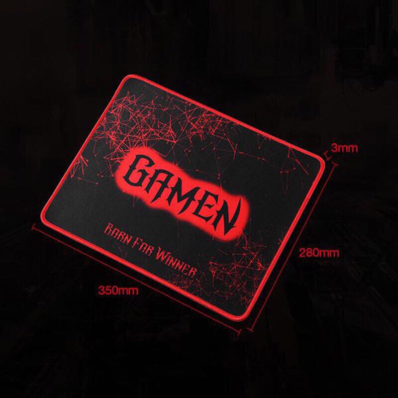 GAMEN GP-L Mousepad Gaming Anti Slip Rubber Base Soft Surface 28 x 35 cm Black-Garansi