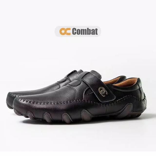 Sepatu kulit pria slip on OC Combat Best seller 2020