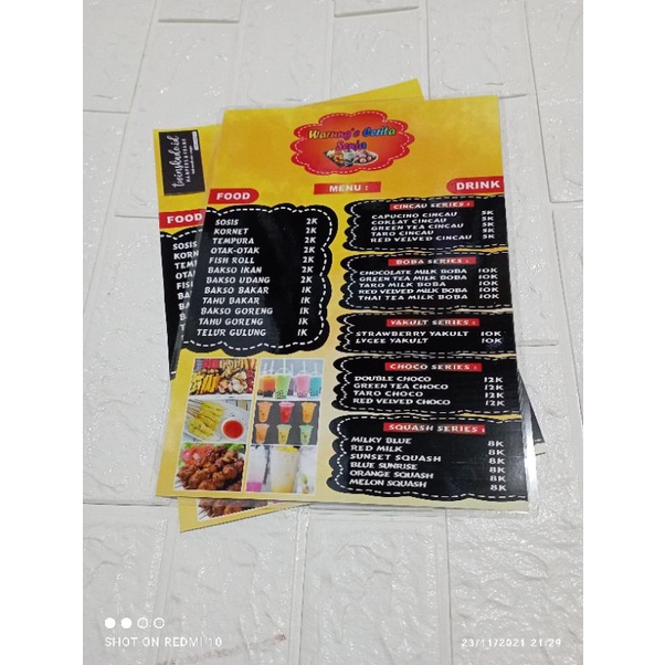 

DAFTAR MENU / MENU CUSTOM / DAFTAR HARGA