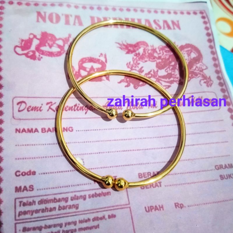 GELANG TANGAN WANITA DEWASA POLOS TERBUAT DARI COIN LOGAM LUAR ANTI LUNTUR