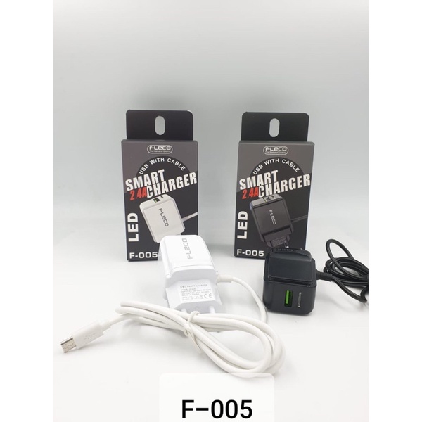 PROMO CHARGER FLECO F005 2.4A SMART CHARGER MICRO WITH 1USB PREMIUM MODEL BEST SELLER