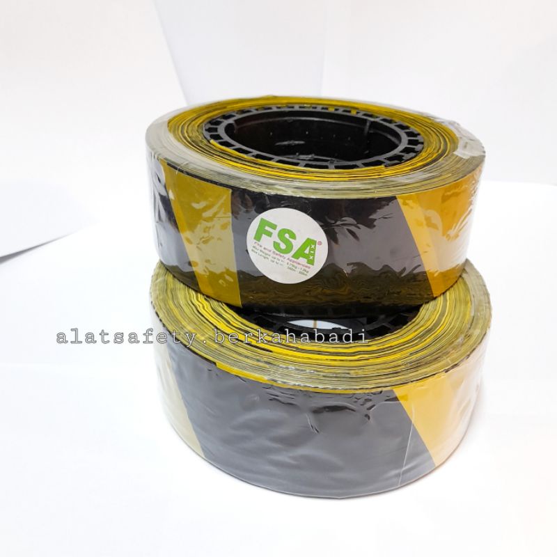 Police Line 2 inch x 300 m Hitam Kuning / Barricade 2x300 Hitam Kuning FSA