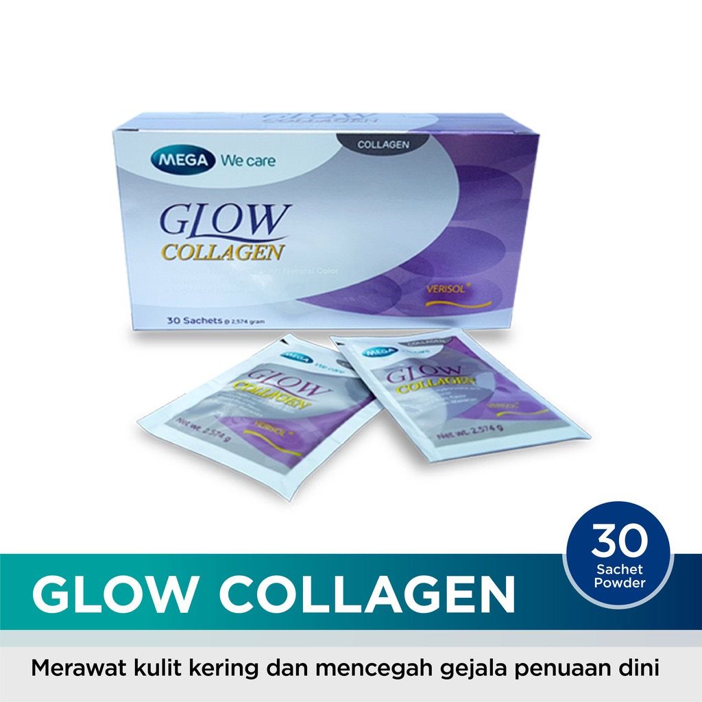 Glow Collagen Perbox 30 Sachet / Mega We Care / Mengencangkan Kulit / Mencerahkan Kulit